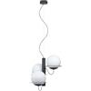 EGLO Lampadario Sabalete a sospensione a 3 luci, stile moderno, in acciaio e vetro di colore nero, bianco, opalino, lampada da tavolo da pranzo, lampada da soggiorno con attacco E27