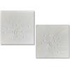 DRW Quadro tela astratta con cornice in legno naturale e bianco 80 x 80 x 4 cm