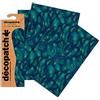 décopatch Decopatch C722O - 1 busta da 3 fogli di carta stampata 30x40 cm, Piume di pavone blu marino