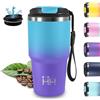 Grsta Tazza Termica, 20oz Termos Caffè, Senza BPA, Mantiene Caldo per 6 Ore/Freddo 8 Ore, Borraccia Termica, Senza Perdite, Travel Mug, Acciaio Inossidabile 18/8, per Ufficio, Café, Campeggio, Viaggio