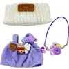 ZEACCT 1 Set Delizioso Vestito per Bambola Lapupu 17cm - Include Cappellino Bianco, Tuta Lavanda e Accessori Fotocamera Viola, Outfit Moda per Bambole (Bambola Non Inclusa)