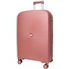 MY TRAVEL BAG Valigia rigida trolley borsa da viaggio in polipropilene (set medio per bagaglio a mano, ruote gemellate a 360°, rosa., Mittlerer Koffer (67cm), Valigetta rigida con ruote doppie a 360°