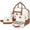 Wogarl Borsa da fine settimana da donna, grande, in tela, borsa da viaggio da viaggio, borsa a tracolla per il fine settimana con scomparto per scarpe, per viaggi, volo notturno, uso quotidiano,
