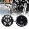 SKUNTUGUANG 5.75 Pollice Moto Led Faro Lampada Angel Eye con fari Housing secchio per Harley Nero Proiettore