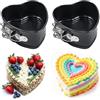 Peelanmall 2 pirottini da 12 cm, mini teglia da forno, mini stampi per torte con rivestimento antiaderente, doratura uniforme, per torte, pizza e frittelle (cuore)