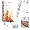Celesta Montalatte elettrico portatile Celesta - Montalatte ricaricabile tramite USB - 2 fruste in acciaio inossidabile + cavo USB, montalatte e sbattitore per le uova