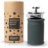 BIELIMARTI - Macchina da caffè francese - francese press- teiera- emulsionatore di latte - 350 ml - caffettiera a pistone - piccola stampa francese - montalatte - caffettiera a filtro (verde scuro)