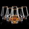 DUJUST Set Bicchieri Whisky da 6 (8oz), Bicchieri da Whisky in Cristallo con Scaglie di Foglia d'Oro 24K, Bicchiere di Lusso per Brandy/Cognac/Bourbon/Tequila/Scotch, Senza BPA e Senza Piombo