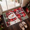 Shyllin Zerbino Natalizio Ingresso, 40 × 60 cm Tappetino di Natale con Motivo Pupazzo di Neve, Tappeto Assorbente Antiscivolo, Zerbino Decorativo Natalizio, Zerbinos Natale per Interni ed Esterni