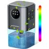 Homtronics Deumidificatore Casa Muffa, Homtronics Deumidificatore Portatile 1.7L, Autospegnimento, Sbrinamento Intelligente, Silenzioso Deumidificatori, Luce Ambientale a 7 Colori per Camera, Spogliatoio, Bagno