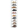 Voency Scarpiera con 10 Ripiani, Scarpiera Alta e Stretta, Organizzatore per Scarpe a Colonna, Scarpiera da Terra, Impilabile, Shoe Rack per Ingresso, Camera da Letto, Grigio