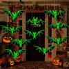 TECHO Pipistrelli Appesi Luminosi, 10 Pezzi Halloween Bat Decorazione, Decorazioni per Feste alla Finestra da Appendere All'albero, Portico Esterni, Decorazione Festa di Halloween Horror Decor