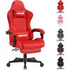 Opiesit Sedia da Gaming Ergonomica con Supporto Lombare, Sedia da Ufficio in Pelle PU Traspirante, Comodo Sedia per Computer, Portata 200KG, Altezza del Sedile e Schienale Regolabili (Rosso)