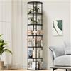 Generisch Libreria girevole a 360°, in legno, con 6 livelli, ripiani regolabili, 45 x 45 x 193 cm, colore nero