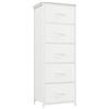 Somdot Cassettiera Camera da Letto in Tessuto, Mobiletto Salvaspazio, Settimino per Soggiorno, Studio, Cameretta, Ingresso, 30P x 42l x 114,5H (5 Cassetti), Bianco