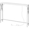 MAHANCRIS Tavolo Console con Stazione di Ricarica, Tavolino da Divano Stretto, Tavolo da Corridoio, Portaoggetti, Stile Vintage, per Ingresso, Soggiorno, Balcone, Bianco ACTWT151UE01