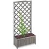 relaxdays Piante con Graticolato, Impermeabile, in Legno, per Balcone Giardino Vaso 35 l e Griglia 150 cm, Grigio, xl