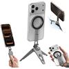 SMALLRIG Treppiede Magnetico Doppio per Telefono, Impugnatura in Metallo per Supporto Cellulare con Filettatura, Supporto Regolabile a 270°, Mini Treppiede Tascabile per iPhone 17/16/15/14/13 -5649