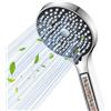 YEAUPE Soffione Doccia con Filtro Indipendente,Soffione Doccia Anticalcare(senza tubo),Doccia Soffione(Φ110 mm) con 6 Getti,Risparmio Idrico,Cromato