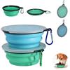 CJMUQHEHH 2 Pezzi Ciotola d'acqua in Silicone per Gatto e Cane, Ciotola Acqua Cane Portatile Antigoccia in Silicone con Moschettoni, Ideale per Viaggi e Passeggiate, 450ml, Azzurro chiaro e verde chiaro