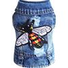 AKTOUR Piccoli vestiti estivi jeans cool abbigliamento per cani di piccola taglia traspirante camicia cane moda vestiti per animali domestici costumi per cani di piccola taglia ragazza (blu A, taglia