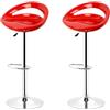 XUANYU Set di 2 Sgabelli da Bar, Seduta in plastica ABS, Sedia da Bar Alta con Supporto Lombare e Poggiapiedi, Sgabelli da Cucina con Altezza Regolabile 81-101 cm, Seduta 43×43×26 cm (Rosso)