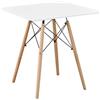 Brigros - Tavolo Da Pranzo Quadrato 70x70x74 Cm Con Gambe In Legno Di Faggio E Struttura In Metallo Nera, Piano In MDF, Tavolo Cucina Moderno Ester In Stile Nordico In Vari Colori (Bianco)
