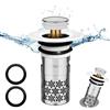 SHFYFHS 1 Pezzi Tappo Lavandino Bagno, Tappo Bidet Universale Pop up, Filtro Tappo Lavandino Bagno, Filtro Tappo Lavandino Bagno con Filtro Anti Clogging, per vasca da bagno, lavabo (Per Ø 33-40mm)-Bianco.