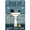 Angenerm Decorazione da parete in metallo, cartello da giardino, cartello stradale regalo - Wash Your Paws divertente gatto nero targa vintage in metallo da parete per bagno, caffetteria, pub, decorazione 8 x