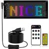 BORDEAG Pannello di visualizzazione a LED flessibile, 17,3 x 7 cm, programmabile, per auto, negozio, bar, graffiti, pubblicità, funzionamento USB, controllo smart app