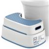 MR.SIGA Sgabello da bagno per adulti, sgabello da bagno resistente, gradino antiscivolo, sgabello per bambini, bianco e grigio-blu