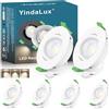 YindaLux Faretti da incasso 230V 5W 4000K, Girevole a 45°, GU10 Faretti led soffitto Bianco, Diametro Foro Ø68-80mm, IP44 Faretto led da incasso per cartongesso, cucina, Set di 6, Non dimmerabile