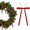 QUOHE 24 Pezzi Fiocchi Natalizi per Albero di Natale, Rosso Fiocchi Twist Tie Velluto Decorazioni Natalizie Fiocco per Punta Albero Natale Halloween Natrimoni, Addobbi per Ghirlande Porta Confezioni Regalo