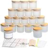 MILIVIXAY Confezione da 20 barattoli di candela in vetro bianco smerigliato da 118 ml, con coperchio e kit per la realizzazione di candele, piccoli barattoli vuoti per candele e spezie, contenitori