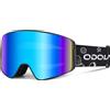 Odoland Maschere da Sci per Bambini e Adolescente, Occhiali da Sci Anti-Appannamento e Protezione UV, Maschere da Snowboard Compatibile con Casco, BL