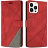 SONWO Cover per iPhone 13 PRO Max, Flip Caso in PU Pelle Case Cover Custodia con Slot per Schede e Supporto Stand per iPhone 13 PRO Max, Rosso