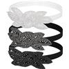 WUERKIYA Fasce per capelli vintage anni '20 per donna, 3 pezzi Fasce anni 20 Donna Gatsby Accessori Costume Fascia per capelli in cristallo Copricapo Accessori per capelli anni 20 per donna