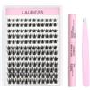 LAUBESS Ciglia Finte Ciuffetti Kit Extension Ciglia LAUBESS Ciglissime Lash Clusters Kit Colla Ciglia Finte Waterproof Pinzette Anime Ciuffetti Ciglia Finte Kit (Kit Magic-0.07D-Mix8-16)