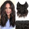 BUPPLER Extension per capelli invisibili, 30,5 cm, lunghezza regolabile e ondulate, 4 clip sicure in pezzi per capelli, nero tagliente a marrone