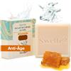SWELLE Sapone al latte di capra da 100 g con miele, sapone per il latte di capra, da uomo e da donna, 1 sapone, sapone per l'acne, sapone naturale, anti brufoli, viso, sapone per il corpo, sapone