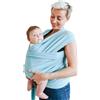 RYLOOBABY Fascia porta bebè per neonati e bambini piccoli di prima qualità, testata per la sicurezza, adatta come copertura per allattamento, morbida ed elastica, in taglia unica e colori neutri (Blu neutro)