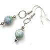 ThurColas Orecchini donna in acciaio inox con anelli e perle multicolore in pietre naturali (Blu e verde)
