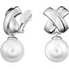 Traveller Orecchini a clip - Pendenti - Perla 14 mm bianco - placcati platino - 110507