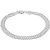 Tuscany Silver Bracciale da Donna in Argento Sterling con Catena Doppia Curb da 19 cm/7.5