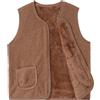 Happy Cherry Gilet Bambini Unisex in Pile Caldo Scollo a V Giacca con Cerniera Senza Maniche Capispalla Giubbotto Autunno Inverno per Bimba Bimbo 8-9 Anni Marrone Chiaro