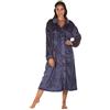 Lady Olga, camicia da notte in pile goffrato, 3 stili con cerniera, accappatoio o giacca da letto Giacca da letto, colore blu navy 56