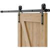 CCJH Binario per Porta Scorrevole Kit 173cm(5.5FT) Binario Scorrevole Esterno Muro Completo Accessori per Porte Scorrevoli Singole, Nero