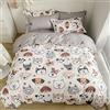 Loussiesd, Copripiumino per bambini con simpatico cane corgi/husky, con zampa, per amanti dei cani, arredamento da camera da letto, double face, matrimoniale