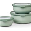 Mepal - Set di 3 Contenitori Cirqula Rotondo - Contenitori per Alimenti con Coperchio - Adatti come Contenitori Ermetici per Frigo, Freezer, Microonde - 350 ml, 750 ml & 1250 ml - Nordic Sage,