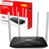 Mercusys MB135-4G Router WiFi con Sim, 4G LTE Cat4 AC1200Mbps, 4 Antenne Ad Alto Guadagno, 1 Porta LAN/WAN + 3 Porte LAN, OpenVPN, PPTP Server, WAN Backup, Parental/LED Control, SMS, APP, Plug & Play